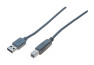 Cordon USB 2.0 A / B gris - 3,0 m