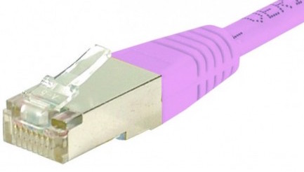 cable ethernet catégorie 6 sftp rose 1m