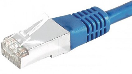 cable ethernet catégorie 6a sftp bleu 1m